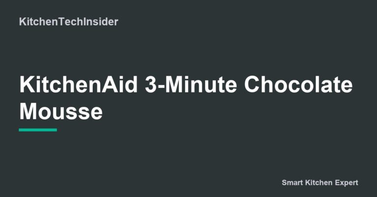 Kitchenaid 3 Minute Chocolate Mousse